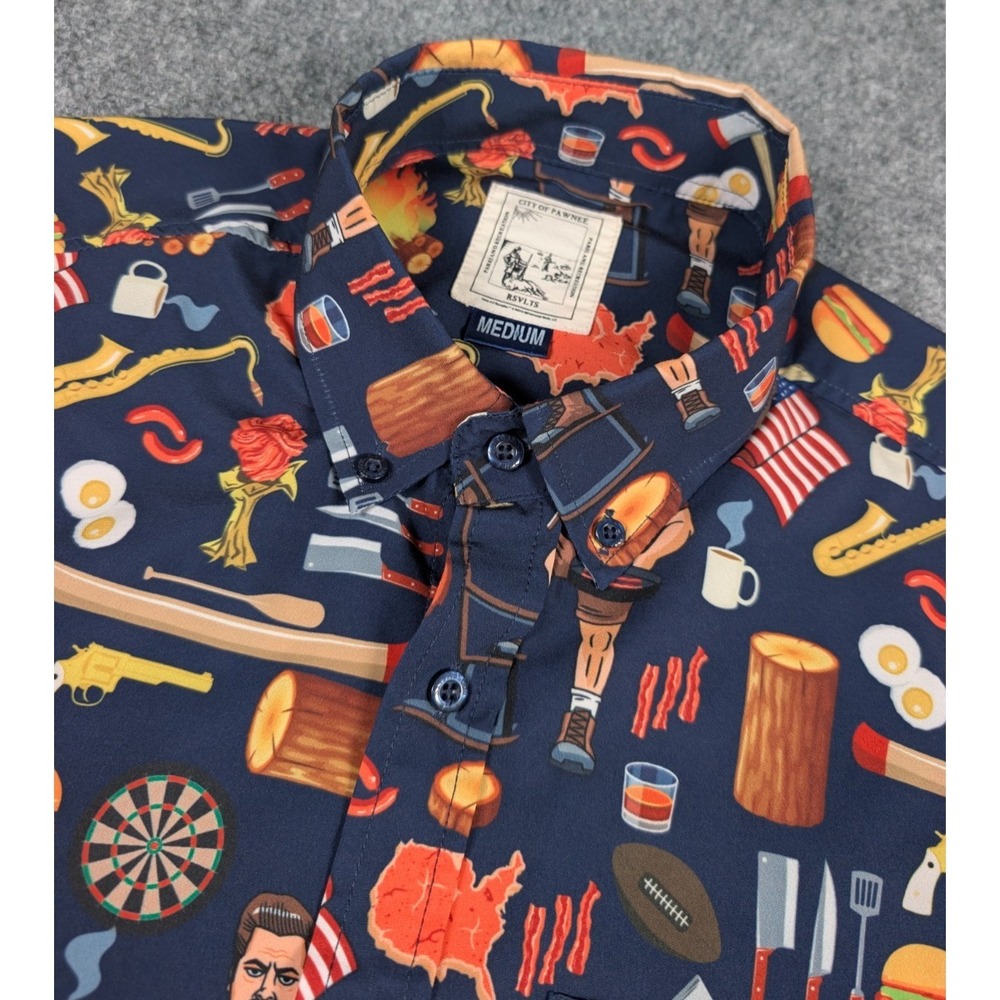 RSVLTS Parks and Recreation Ron Swansons Shirt of Greatness Mens M Kunuflex